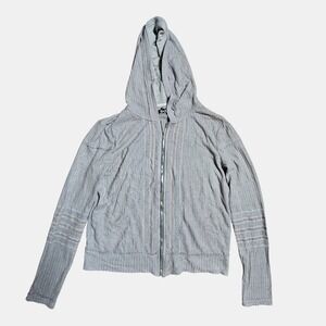 Miss Me Waffle Knit Stripe‎ Detail Hoodie Sweatshirt S Textured Feminine Y2K